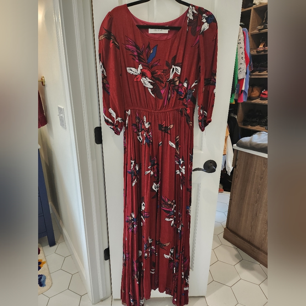Chicwish Burgundy Floral Maxi Dress